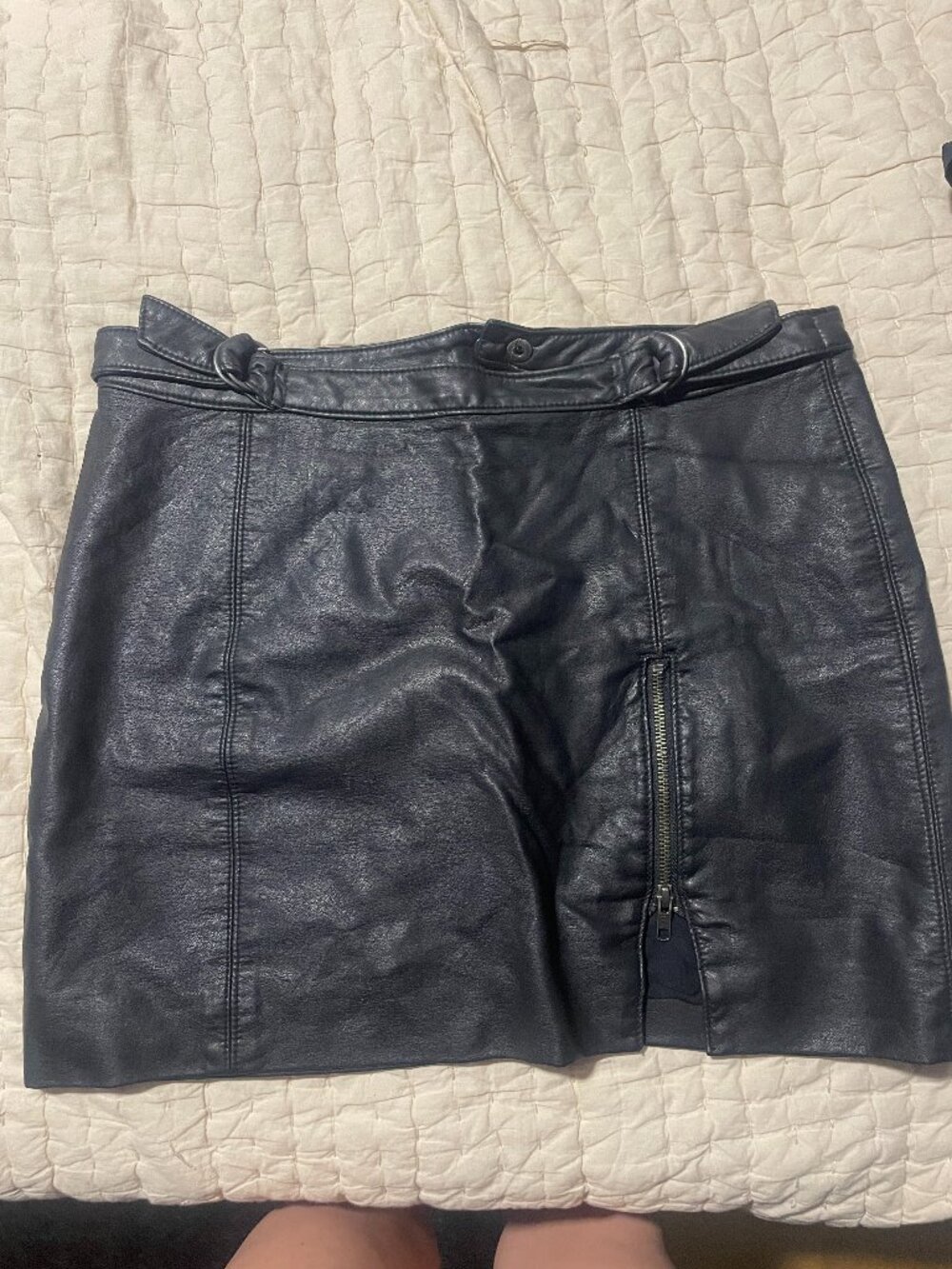 Free People Leather mini skirt with hardware